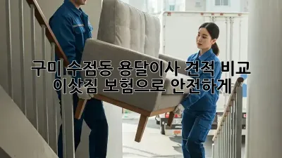 구미 수점동 용달이사 견적 비교: 이삿짐 보험으로 안전하게!